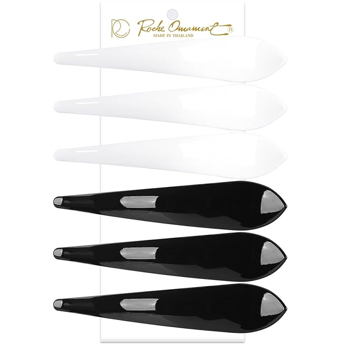 RC ROCHE 6 Pcs Duck Bill Alligator Hair Clips for Women Sectioning Flat Claw Long Thick Hair Inner Teeth Curved Styling Jaw Strong Secure Grip Salon, Medium Black & White