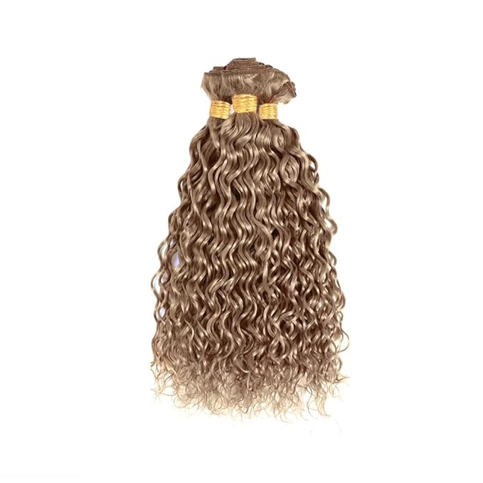 Color #22 Bundles Human Hair Ash Blonde Water Wave Bundle 20 22 24 Inch Niegmeag Color #22 Wet and Wavy Bundle Hair Weave Grey Blonde Color 300g