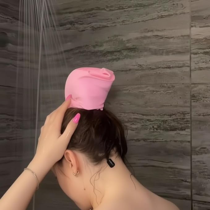 Waterproof Hair Sleeve for Long Hair, Reusable Adjustable Crown Washing Shower Cap Ponytail, Protect Styled Hairs, Quick Root Refresh, Wash Pony Caps for Women Pool Travel Gym Beach (Light Blue)
