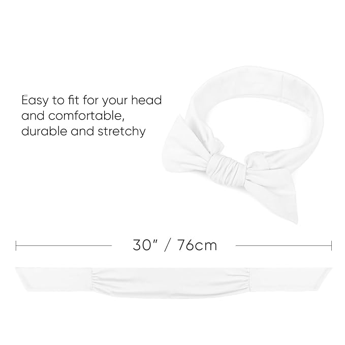 DRESHOW 6 PCS Adjustable Headbands for Women Knotted Headbands Elastic Non-Slip Fashion Hair Bands for Workout Sports Running Yoga