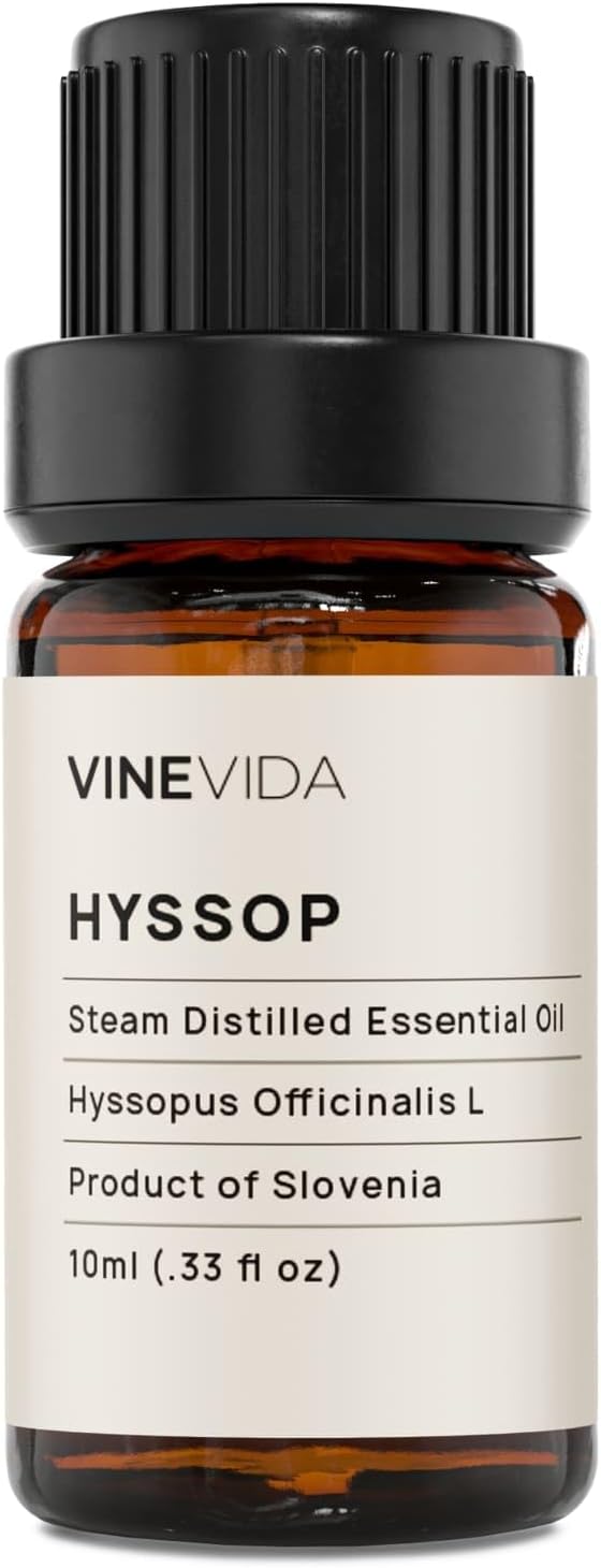 VINEVIDA Hyssop Essential Oil - Undiluted, 10 mL - DIY Candle Scents, Safe for Soap Making