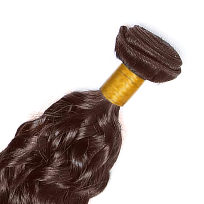 Brown Human Hair Bundles Chocolate Brown Water Wave Bundles 24 Inch Niegmeag Virgin Soft and Silky Remy Hair Extensions Color 4 Wet and Wavy Bundle Double Weft Hair Weave 100g