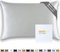 ZIMASILK 22 Momme Silk Pillowcase for Hair and Skin - 100% Pure Mulberry Silk with Hidden Zipper, Grade 6A Luxury Pillow Case for Women, Soft & Durable, Gift Box (Queen 20"x30" Light Grey)