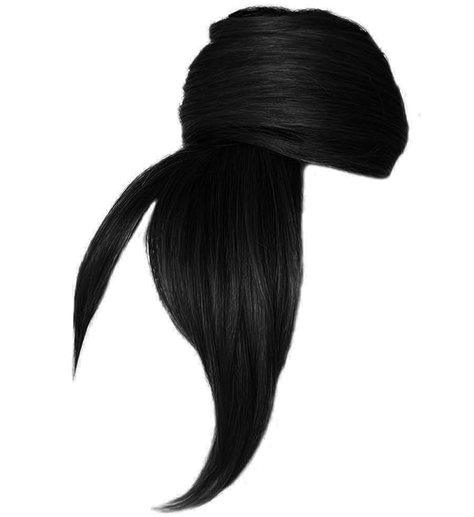 Hairuwear Hairdo Trendy Fringe and Bun Hairpiece With Fashionable Bangs and Side Piece, R1 Black