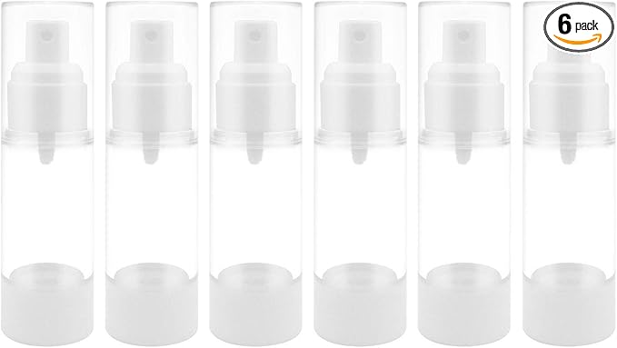TRENDBOX 30ml / 1oz Airless Spray Bottle Refillable Travel Container for Cosmetic Makeup Water - 6 Pack