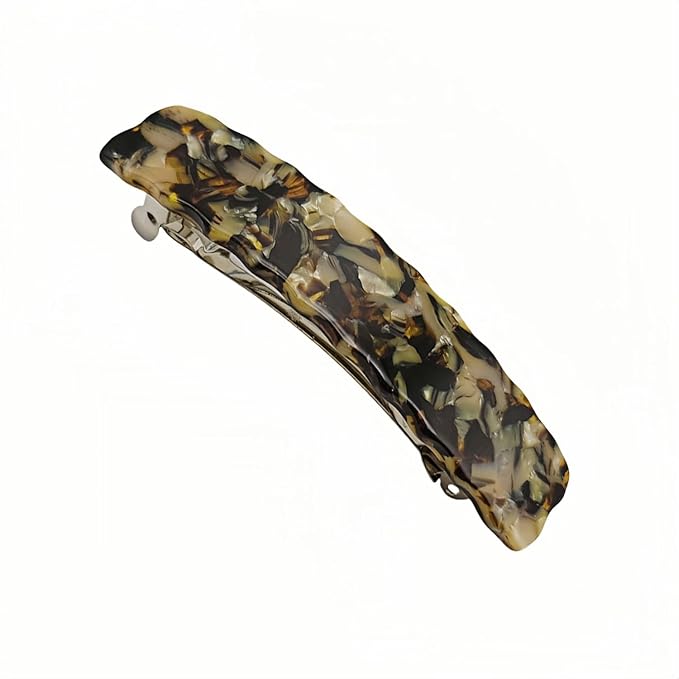 Hair Clips for Women,3.5 Inch Acetate Medium Hair Claw Clips for Women Thin Thick Curly Hair,Strong Hold No Slip Grip,French Classic Multicolor （Dark Brown Tortoiseshell Oblong）