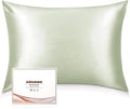 Adubor 100% Silk Pillowcase - Mulberry Silk Pillow Cases, 23 Momme 6A Grade Fibers, Silk Pillow Case for Hair and Skin Health, with Hidden Zipper (King 20''×36'', Pea Green, 1PC)