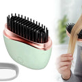 Mini Straightener,Portable Fast Heating Hair Straightener Comb with Mirror,Wireless 2-in-1 Hairs Dressing Combs for Home Travel Gifts,Straight Hair Comb with 3 Adjustable Temperatures (Green)