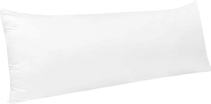 NTBAY Zippered Satin Body Pillow Pillowcase, Silky Slip Cooling Body Pillow Cover, Long Side Hidden Zipper, 20x54 Inches, Pure White
