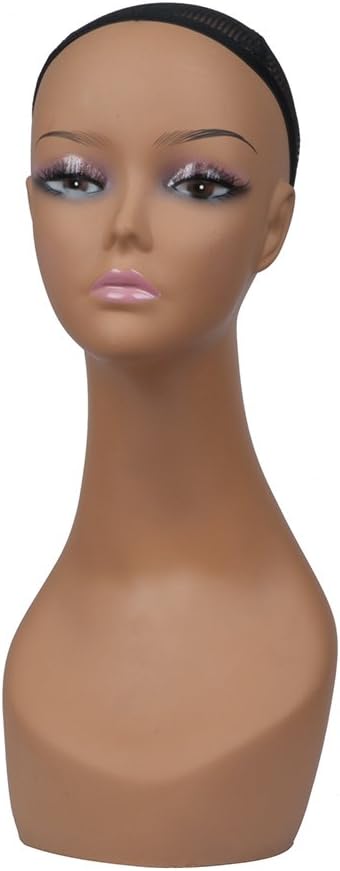 4 Pcs Lifelike Female Plastic Mannequin Head Wig Stand Realistic Wig Display Head Props