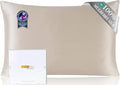 ZIMASILK Upgraded 100% 6A Grade Pure Mulberry Silk Pillowcase for Hair and Skin Silk Pillow Cases with Reinforced Hidden Zipper, More Soft & Durable, Gift Box (Queen 20"x30" Beige)
