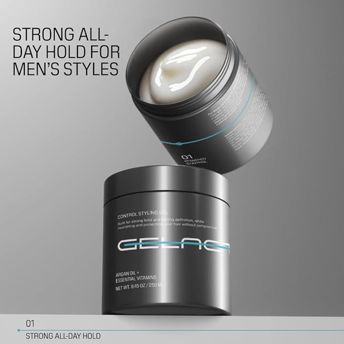 Max Control Hair Gel for Men, Alcohol-Free, Strong Hold Styling Gel, Natural Extracts for Long-Lasting Hold and Shine, Slick Back Hair Style 9 oz