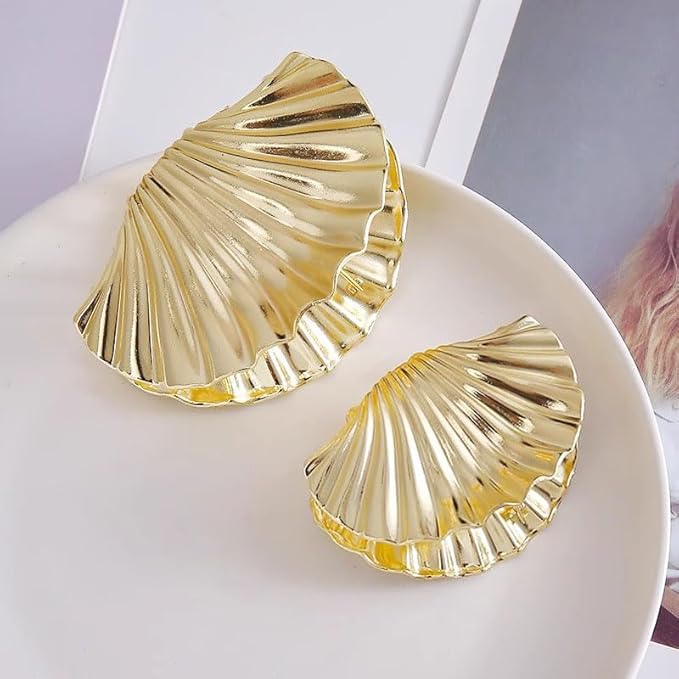 Seashell Hair Clips for Women Gold Claw Clip for Thick& Thin Hair Fashion Shells Hair Accessories Beach Hair Clips 2PCS