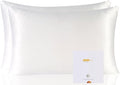 ZIMASILK 100% Pure Mulberry Silk Pillowcase 2 Pack, Soft and Smooth,Both Sides Premium Grade 6A Silk,600 Thread Count,with Hidden Zipper for Men and Women Family (Standard 20"x26", White)