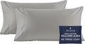 Beckham Hotel Collection 100% Cotton Pillow Cases King Size Set of 2, 500TC, Luxury Sateen Pillowcases, Open End, Breathable, Moisture-Wicking, Dark Gray