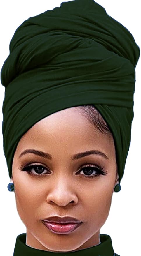 Harewom Head Wraps for Black Women Stretch Head Scarf Long African Hair Wraps Turban Headwraps Jersey Headbands