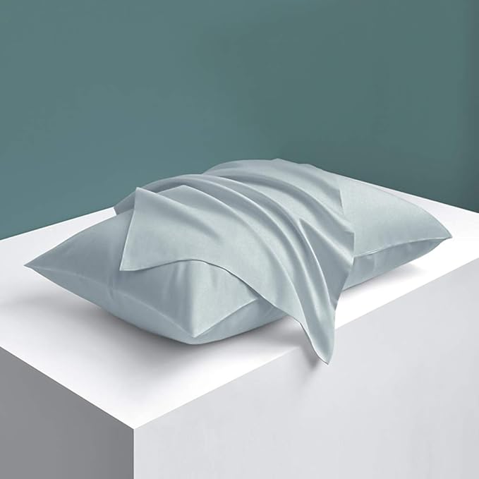 NTBAY Zippered Satin Pillow Cases for Hair and Skin, Luxury Queen Hidden Zipper Pillowcases Set of 2, 20x30 Inches, Grey