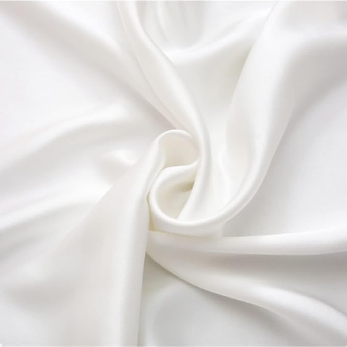 Premium Mulberry Silk Pillowcase for Hair and Skin Made in USA, Anti Acne Pure Silk Pillow Cases White Queen, 100% Real 22 Momme Pillow Cover, Anti Wrinkle, 1 Pc 20"x30" (Queen, White)