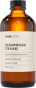 Vinevida Cedarwood (Texas) Essential Oil 4 oz - Undiluted - DIY Candle Scents & Bulk for Soap Making