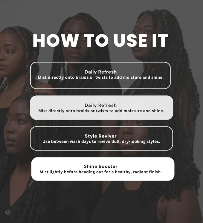 BRAID FORMULA LOC. TWIST. Anti Itch Braid Spray – HYDRATING (8oz / 250mL) Lightweight Spray with Aloe for Shine, Moisture, and Protective Hairstyle Care – Gift Set (2 Items)