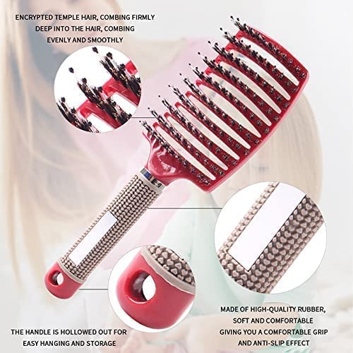 Magical Ultra Detangling Brush for Wet or Dry Hair, Detangler Brush, Fast Drying Styling Massage Hairbrush for Men, Women and Kids (Pink+Purple)