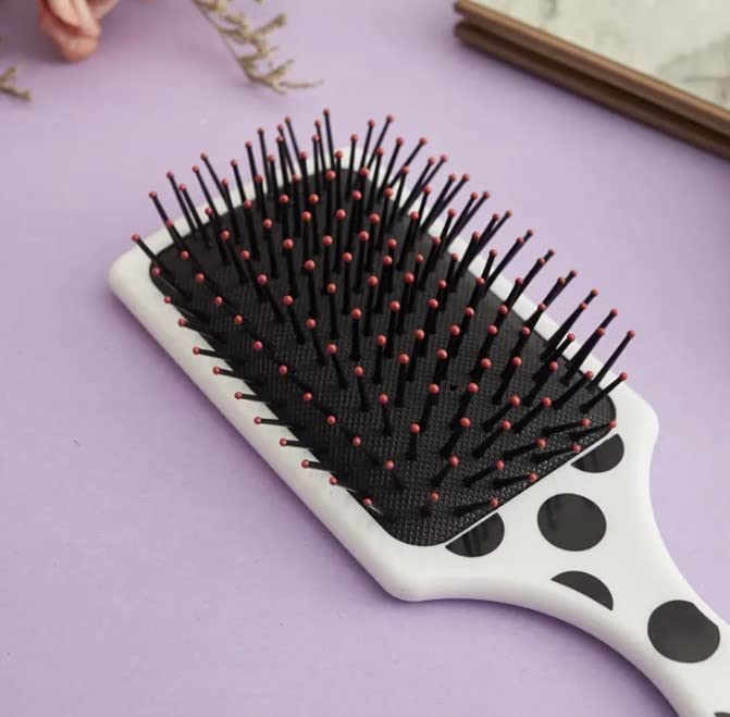 The Cheetah Pro Detangler Brush by BeaverStrong, Large Size TPR Hair Brush with Air Cushion, Nylon Ball Tips and Easy Grip (White)
