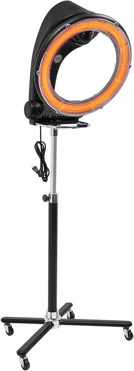 Hair Steamer Professional Salon Steamer,Stand Hair Dryer,Orbiting Rotating Hair Processor with Wheels,3 in 1 Orbiting Hair Dryer,HairDryer Accelerator, Perm Styling