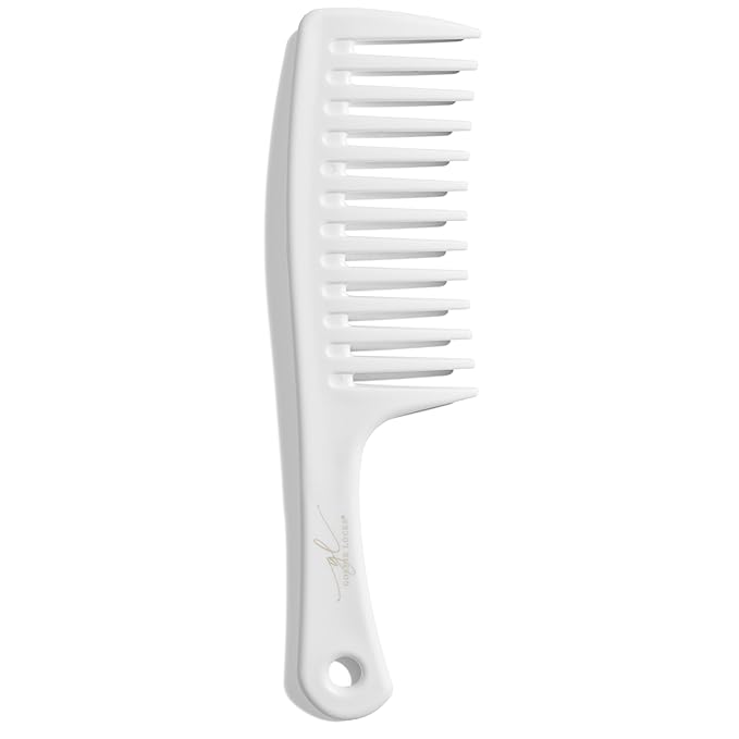 Goldie Locks Signature Wide Tooth Comb – Extension & Curl Friendly Detangling Comb for Wet or Dry Hair – Gentle on Delicate Strands, Curls & Hair Extensions
