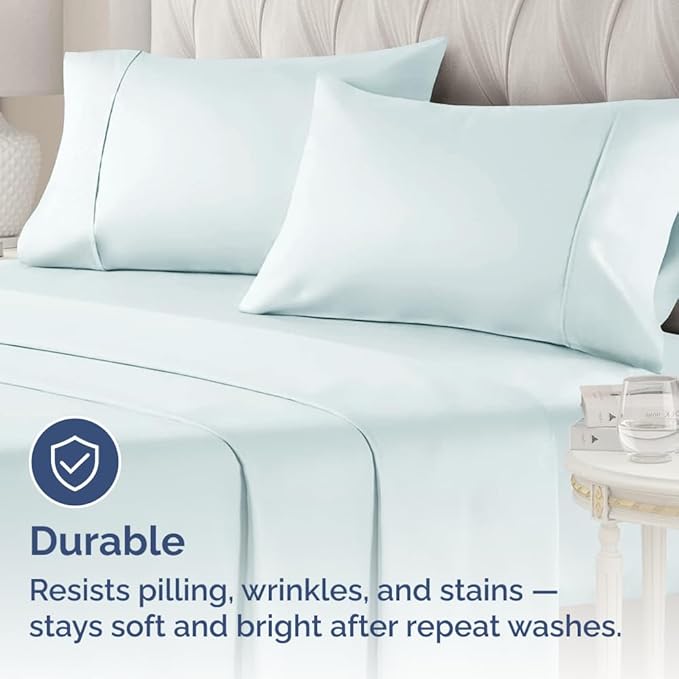 King Pillow Cases - 2 Pack - Super Soft Pillowcase Covers - Envelope Enclosure - Hotel Quality Pillow Protectors - Wrinkle Free, Shrink and Stain Resistant - Machine Washable - 20" x 40" (Ice Blue)