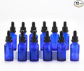 YIZHAO Blue Glass Dropper Bottle 1oz, Tincture Bottles with Glass Dropper, for Essential Oils, Aromatherapy, Cosmetic, Laboratory, Pharmacy, Liquids, Travel –12 Pcs
