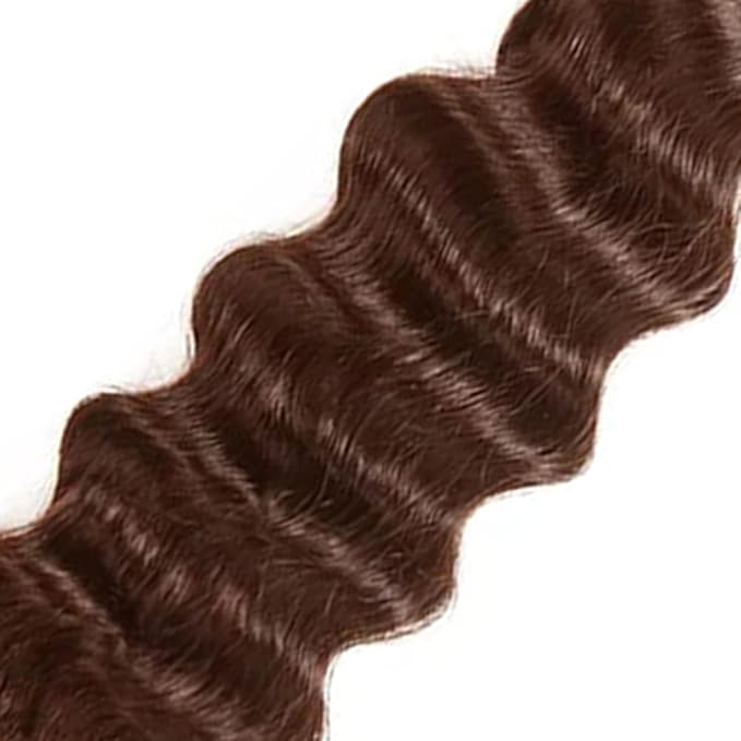 Color 4 Deep Wave Bundles Brown Bundles Human Hair Chocolate Bundle 28 Inch Niegmeag Double Weft Unprocessed Peruvian Virgin Remy Hair Extensions For Woman
