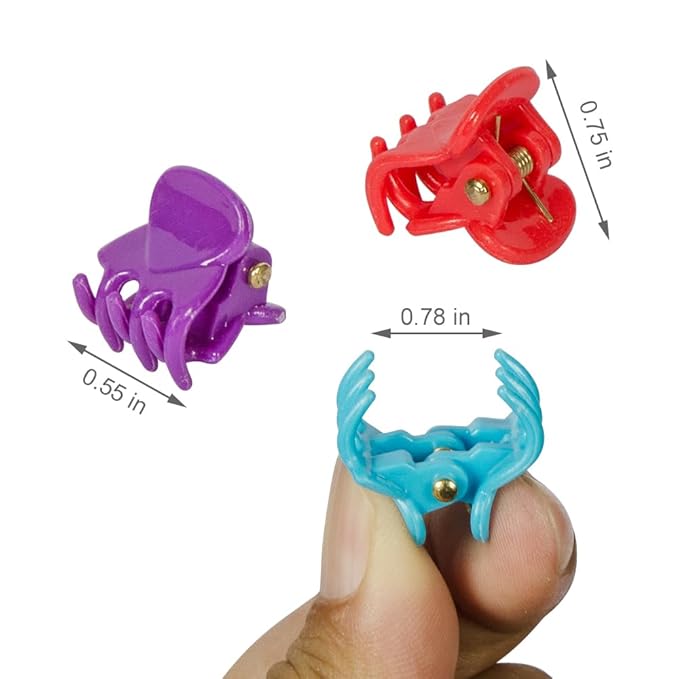 50 PCS Mini Hair Claw Clips， Bangs Strong Grip Multifunction Clamp Clips. (Bright colors)