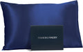 Fishers Finery 19mm 100% Pure Mulberry Silk Pillowcase, Quality Tested (Navy, Q)