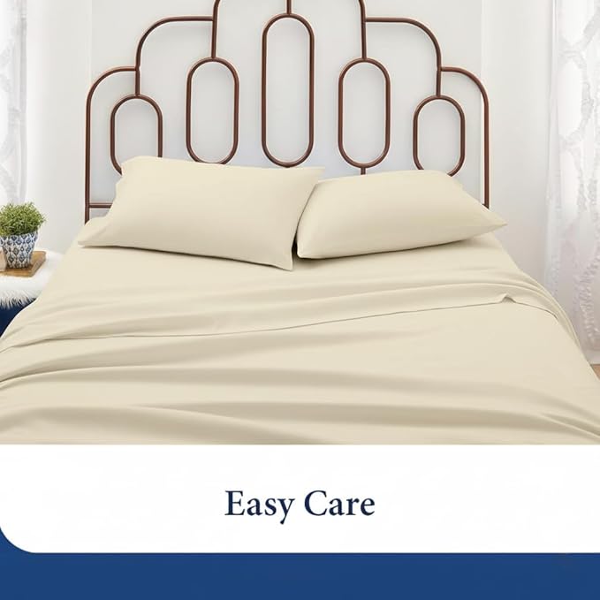 SKY BEDDINGS King Pillowcase Set of 2 - Soft Brushed Microfiber Pillow Cases with Envelope Clouser - Wrinkle-Free, Fade-Resistant Pillow Covers - 20 x 40 Inches, Ivory