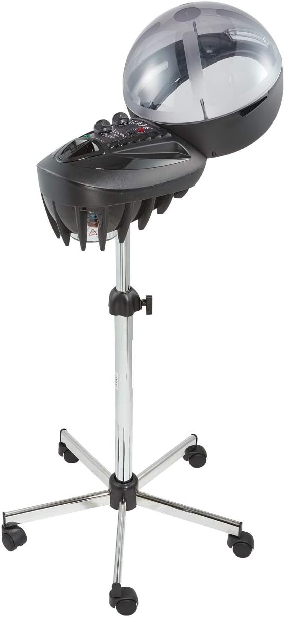 Pibbs 126 Ecovap Professional Hair Steamer for Salons & Spas - Adjustable Steam Intensity, 60-Min Timer, Rolling Base, Height Adjustable Hood - Made in Italy, PIB-126