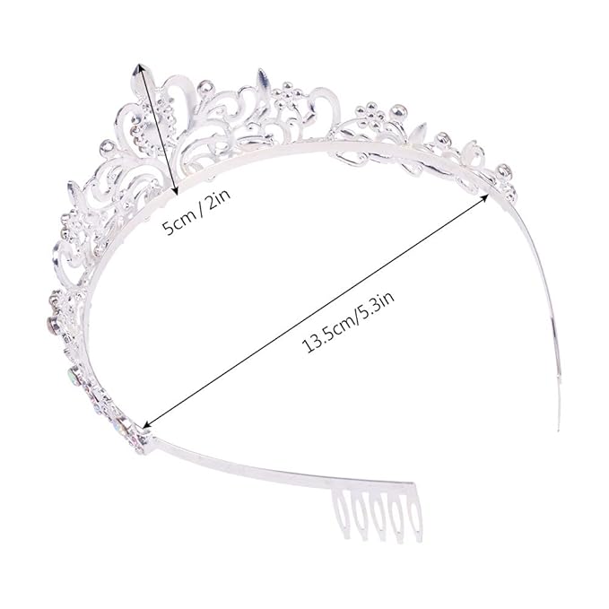 Didder Crystal AB Rhinestone Tiaras and Crowns for Women - Princess Elegant Headband with Comb - Birthday Crowns for Girls