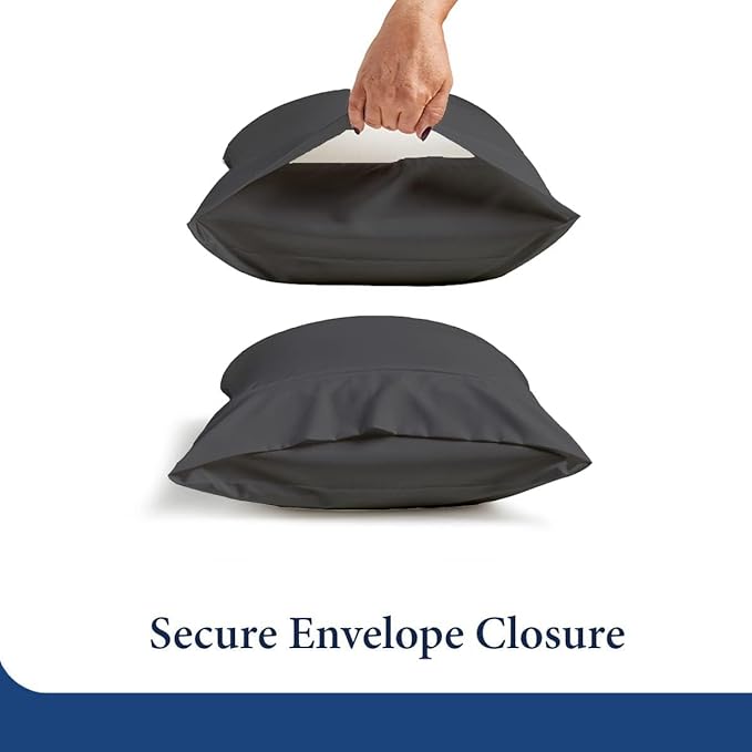 SKY BEDDINGS King Pillowcase Set of 2 - Soft Brushed Microfiber Pillow Cases with Envelope Clouser - Wrinkle-Free, Fade-Resistant Pillow Covers - 20 x 40 Inches, Dark Grey