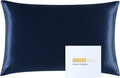 ZIMASILK 25 Momme 100% Pure Mulberry Silk Pillowcase for Hair and Skin Care, Highest Grade 6A Pillow Cases for Women, Long-Lasting Durablity, Gift for Women Men, 1Pc (King 20"x36", Navy Blue)