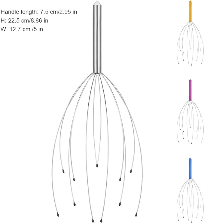 4 Pack Scalp Massagers, Handheld Head Massage Tingler, Scratcher for Deep Relaxation, Hair Stimulation and Stress Relief Christmas Gift