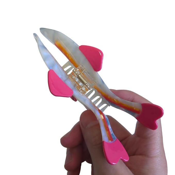 Novelty Rainbow Fish Hair Clips,Cellulose Acetate Hair Clips,Big Claw Clips for Girl,Hair Accessories