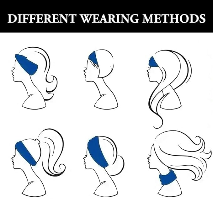 6 Pack Headbands for Women, Wide Stretchy Head Wraps, Soft Vintage Fashion Hair Bands for Women's Hair, Non-slip Head Bands Boho Knotted Head for Sports, Yoga, Skincare, Outdoor Occasions
