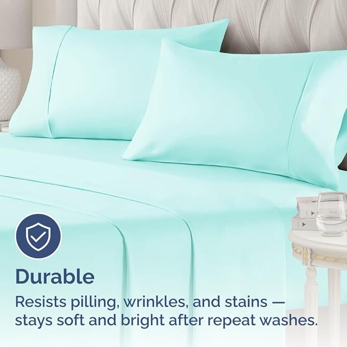 Queen Pillow Cases - 2 Pack - Super Soft Pillowcase Covers - Envelope Enclosure - Hotel Quality Pillow Protectors - Wrinkle Free, Shrink and Stain Resistant - Machine Washable - 20" x 30" (Spa Blue)