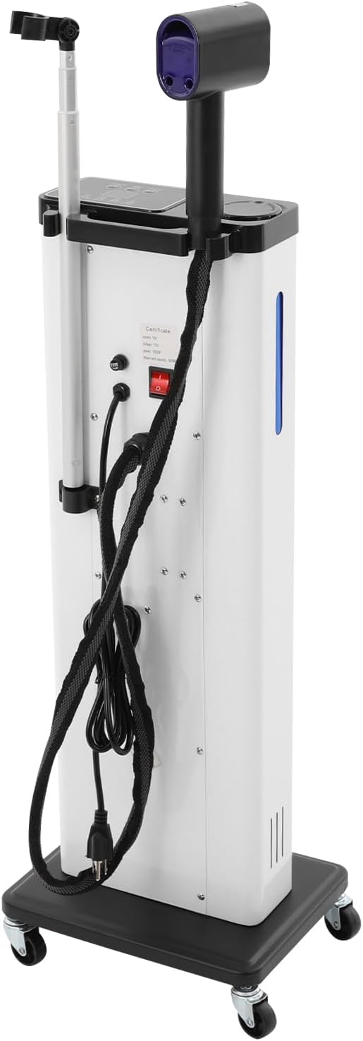 Nano Hair Steamer, 1300W Vertical Beauty Salon Hair Dryers Professional Micro-Mist Nano Hair Steamer 9-Gear Adjustable for Hair Care Hair Repair Salon Spa Equipment (White)