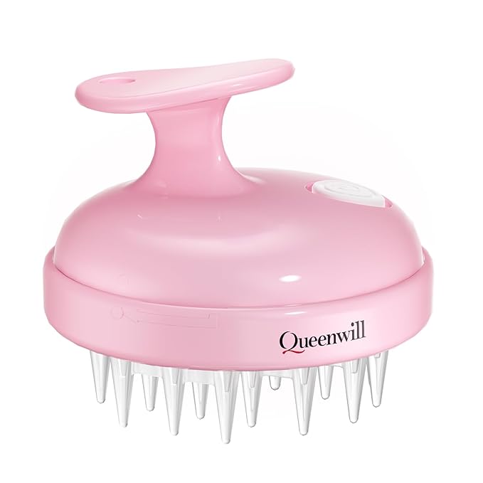 Electric Cordless Hair Scalp Massager, Portable Head Scratching Scrubber with 2 Modes Vibration Comb for Hair Growth, Deep Cleansing and Stress Relaxation