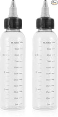 driew Applicator Bottles for Hair, 16.9oz Hair Squeeze Bottle for liquids Twist-On Top Tip Cap with Ratio Graduated Scale Color Applicator Bottle Dye Pack of 2 (4oz)