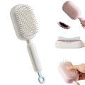 Retractable Cushion Massage Comb, 2026 New Self Cleaning Hair Brush, Anti Static Self Cleaning Hair Brush for Women Men (White)