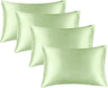 BEDELITE Satin Pillowcase for Hair and Skin, Super Soft Similar to Silk Pillow Cases 4 Pack with Envelope Closure, Cooling Pillowcases for Women Men (20"x30" Queen Size, Gleam)