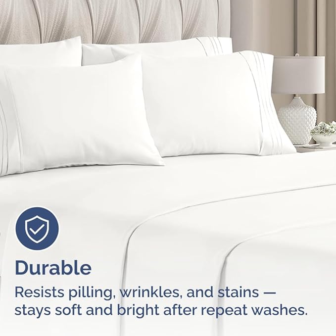 Queen Pillow Cases Set of 10 - Ultra Soft Hotel Quality Pillowcase Covers - Comfy & Wrinkle Free - Shrink, Stain and Fade Resistant - Machine Washable Pillow Protectors - 10 Piece Set - Antique White