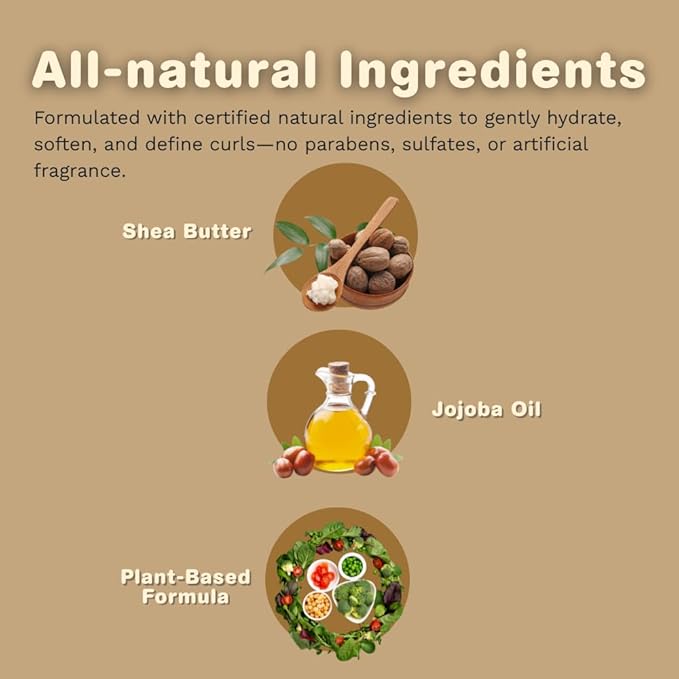 Leave-In Baby Conditioner & Moisturizer for Textured Hair, Detangler for Curls & Coils, Black & Brown Babies, African American Toddlers, Children & Kids of Color, 8 oz