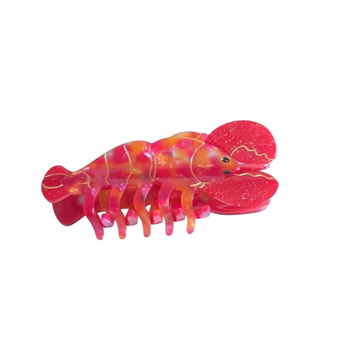 Cute Ocean Red Lobster Hair Clips,Novelty Acetate Lobster Claw Clip